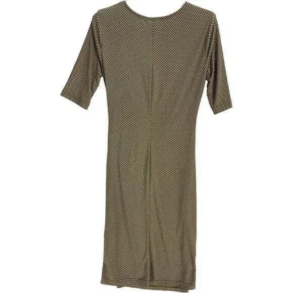 Banana Republic Midi Dress Women XS Green Pink White 3/4 Sleeve Career Feminine - Picture 5 of 9